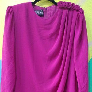 Ursula of Switzerland Vintage Pink Dress with Flower Detail